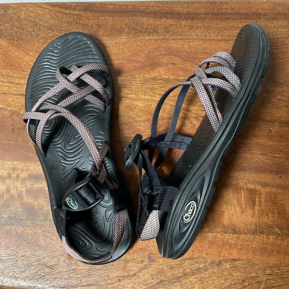 Chaco Black and Pink Outdoor Sandals